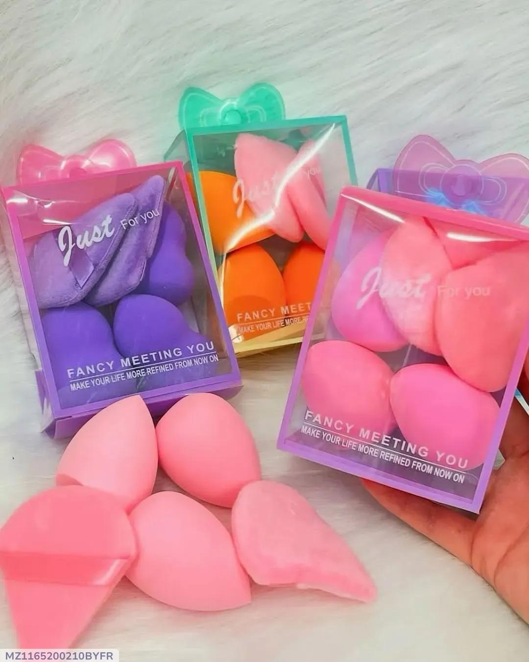 4 Pcs Multicolor Beauty Blenders for Flawless Makeup