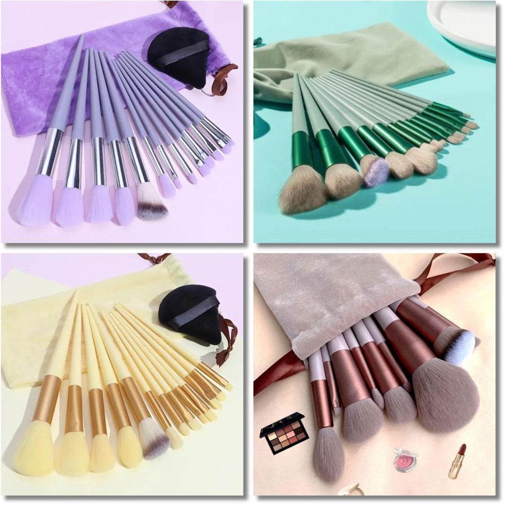 13 Pcs Makeup Brush Set - Concealer, Powder & Blending - Elora Pakistan