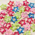 Star Hair Clips with Pearl Beads - Pack of 20 Colourful Snap Clips - Elora Pakistan