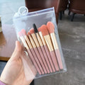 8 Pcs Pink & Gold Makeup Brush Set - Travel Size - Elora Pakistan
