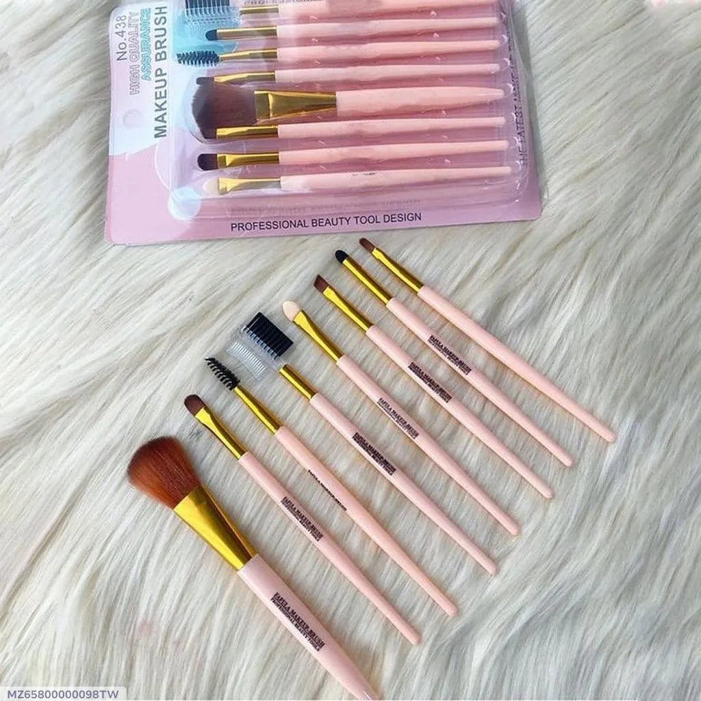 8 Pcs Pink Makeup Brushes Set for Blending Contouring Eye Makeup