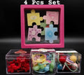 Girls Hair Accessories 4-Piece Set - Puzzle Clip, Heart Clip & Ponies - Elora Pakistan