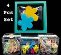 Hair Styling Kit - Flower Hair Ties, Star Clips & Flower Clips (Pack of 4 Boxes) - Elora Pakistan